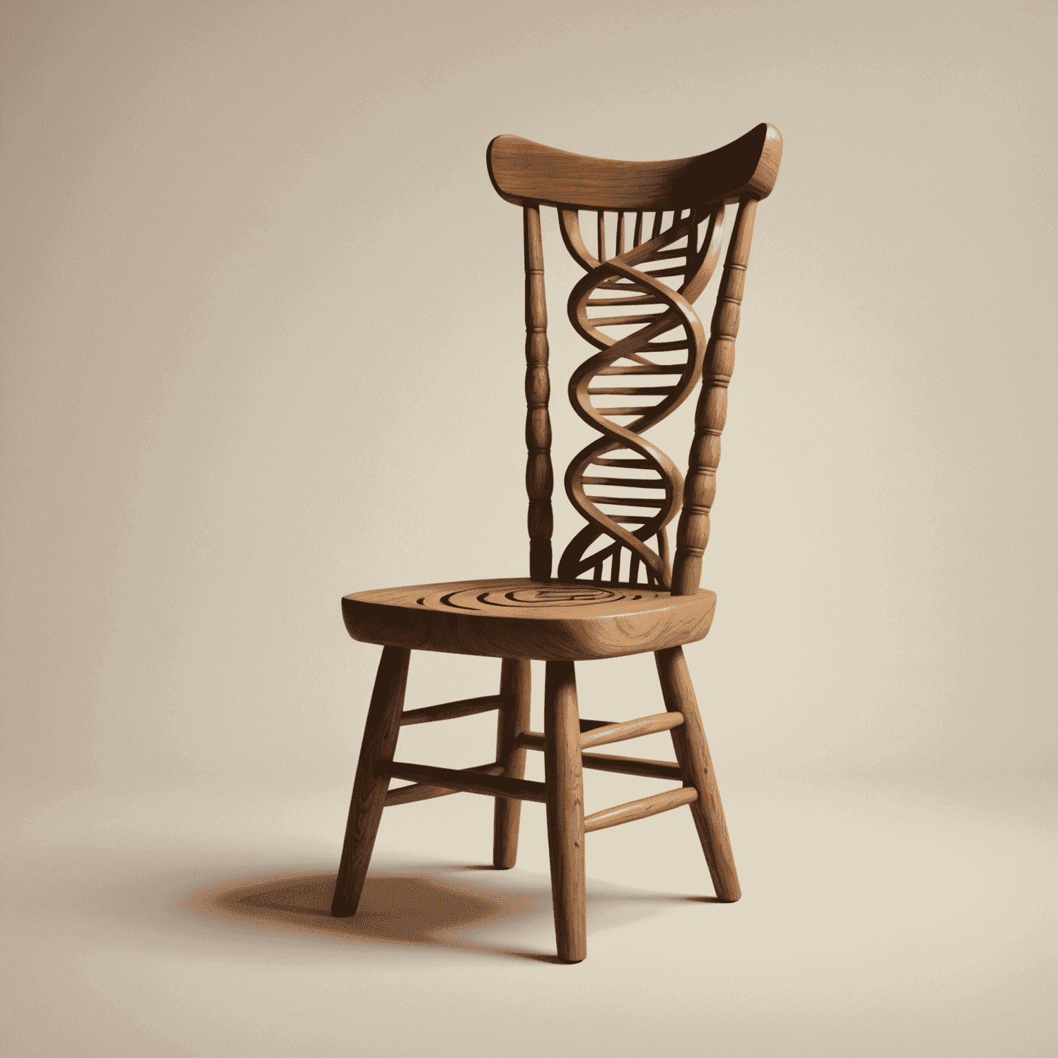 GeneticsRedesign logo featuring a stylized wooden chair with DNA-like patterns