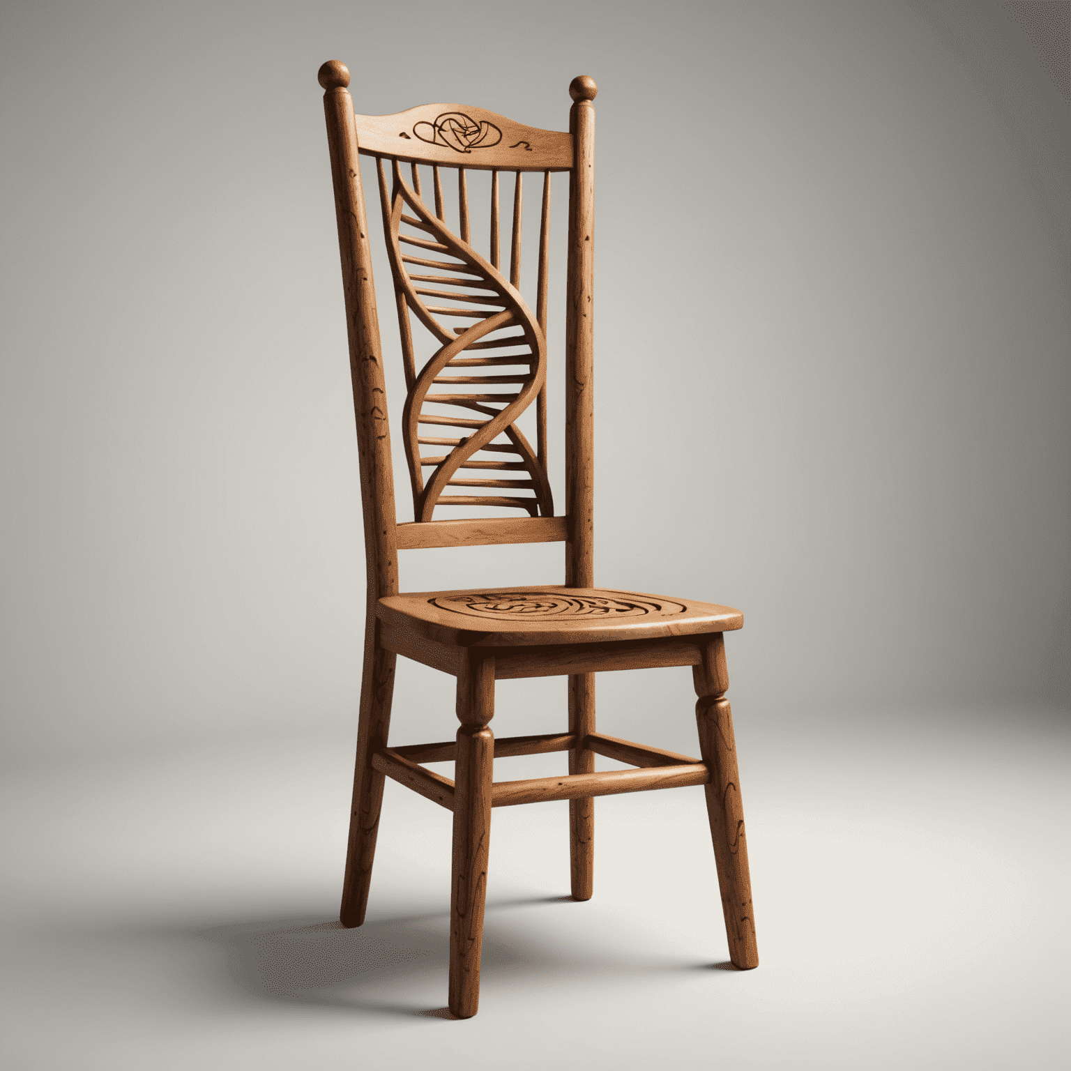 GeneticsRedesign logo featuring a stylized wooden chair with DNA-like patterns