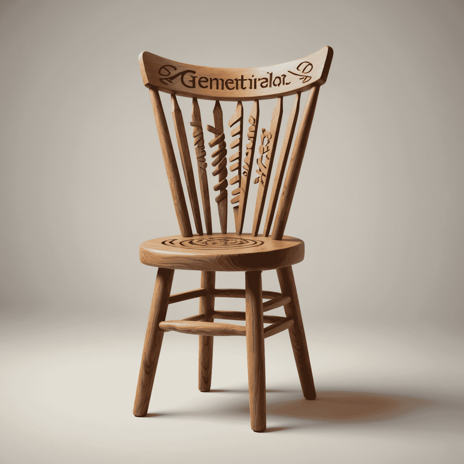 GeneticsRedesign logo featuring a stylized wooden chair with DNA-like patterns